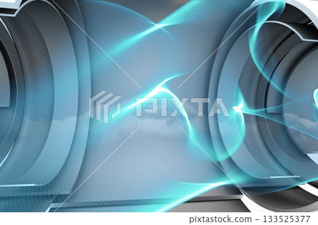 Abstract blue wave design 133525377