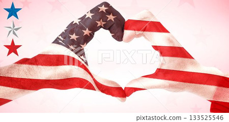 Digital image of human hand with heart shape Digital image of human hand with heart shape 133525546
