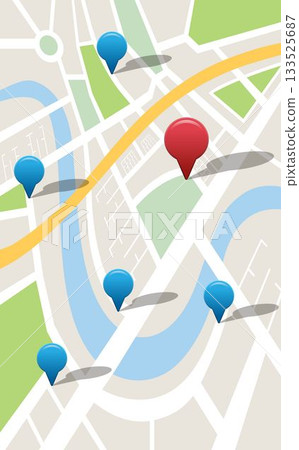Digitally generated image of navigation pointers Digitally generated image of navigation pointers 133525687