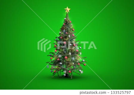 Christmas tree on green background Christmas tree on green background 133525797