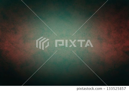Abstract flat textured background is glowing with teal-green center fading into deep red shadows Abstract flat textured background is glowing with teal-green center fading into deep red shadows 133525857