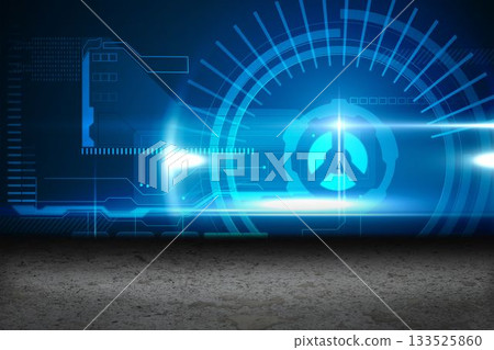 Digitally generated Blue glowing interface 133525860