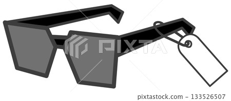 Modern Black Square Sunglasses with Price Tag illustration 133526507