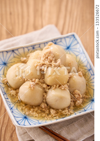 Taro with minced chicken and bean paste Taro with minced chicken and bean paste 133526672