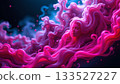 A fantastical scene featuring vibrant pink and purple hues 133527227