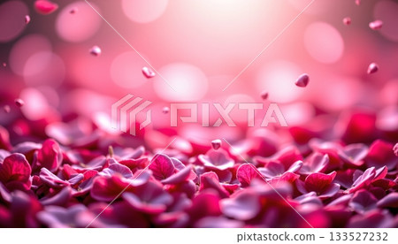 A close up view of pink flower petals with bokeh in the background, creating a soft, out of focus effect behind the petals. A close up view of pink flower petals with bokeh in the background, creating a soft, out of focus effect behind the petals. 133527232