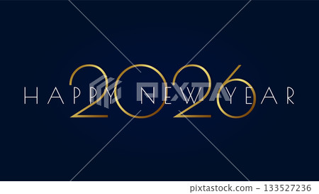 2026 happy new year elegant gold numbers on dark blue background. 2026 happy new year elegant gold numbers on dark blue background. 133527236