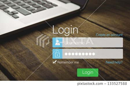Log on screen of digital device 133527588