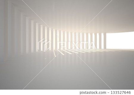Curved white room with light 133527646