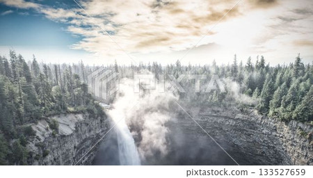 Beautiful forest with waterfall Beautiful forest with waterfall 133527659