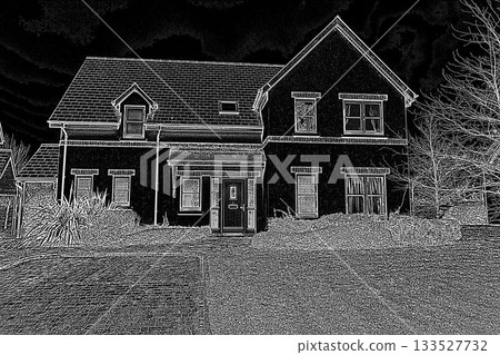 Pretty house with a black and white filter Pretty house with a black and white filter 133527732