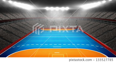Digital image of handball field indoor Digital image of handball field indoor 133527785