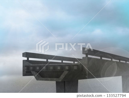 Half finished bridge in sky 133527794