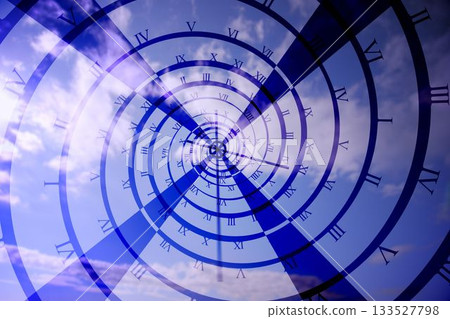 Digitally generated roman numeral clock vortex Digitally generated roman numeral clock vortex 133527798