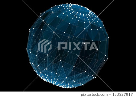 Glowing sphere on black background 133527917