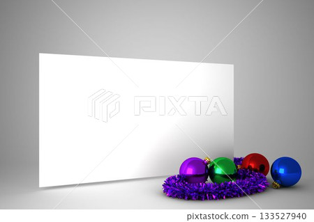 Poster with colourful christmas decorations 133527940