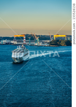 Passenger ship arriving at Nagasaki Port (Dream) from Megami Bridge [Nagasaki City] 133528138