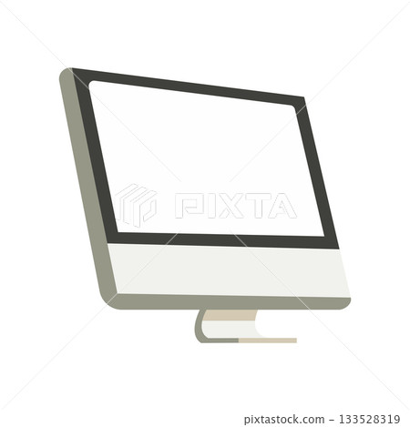 Illustration of a Desktop Computer with Blank Screen Illustration of a Desktop Computer with Blank Screen 133528319