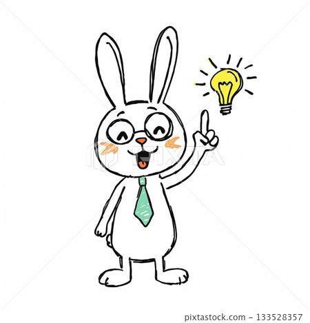 一隻兔子有了主意，並配上了插圖。 133528357
