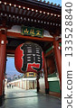 Kaminarimon Gate and Nakamise Shopping Street (Asakusa Temple) at dusk 133528840
