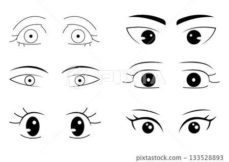 Anime eyes for expression, character cartoon, illustration and element Anime eyes for expression, character cartoon, illustration and element 133528893