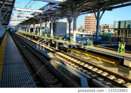 東京晴空塔站新的「下行月台」即將投入營運。 東京晴空塔站新的「下行月台」即將投入營運。 133528901