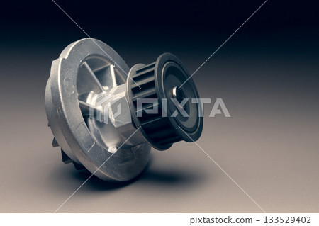 New spare part on a gradient gray background7 Internal combustion engine cooling system pump New spare part on a gradient gray background7 Internal combustion engine cooling system pump 133529402