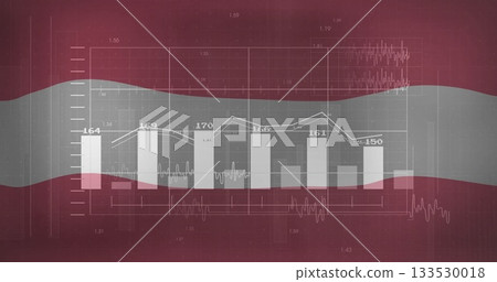 Displaying bar-line chart overlaying dashboard, with white vertical bars and connecting line graph 133530018