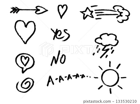 Set of different hand drawn vector doodles. Set of different hand drawn vector doodles. 133530210