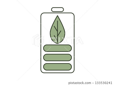 Green battery icon. Flat vector illustration. 133530241
