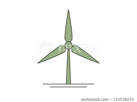 Wind power plant icon. Flat vector illustration. 133530253