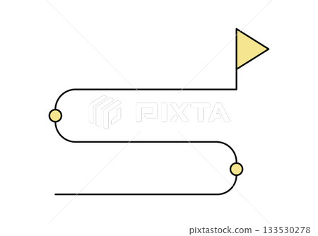 Animation of a route and destination points. Vector illustration. 133530278