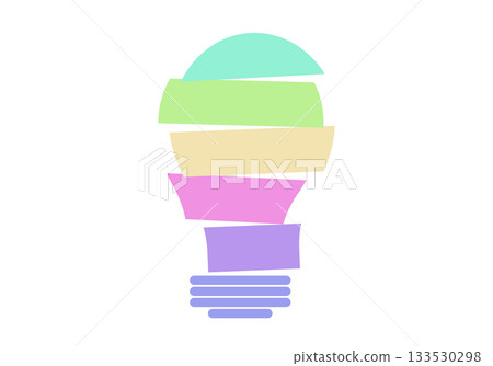 Sticker making a light bulb silhouette. 5 steps infographics template for presentation. Vector illustration. Sticker making a light bulb silhouette. 5 steps infographics template for presentation. Vector illustration. 133530298