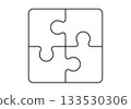 4 puzzle pieces fit together. Vector illustration. 133530306