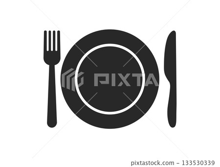 Plate fork and knife stock illustration 133530339