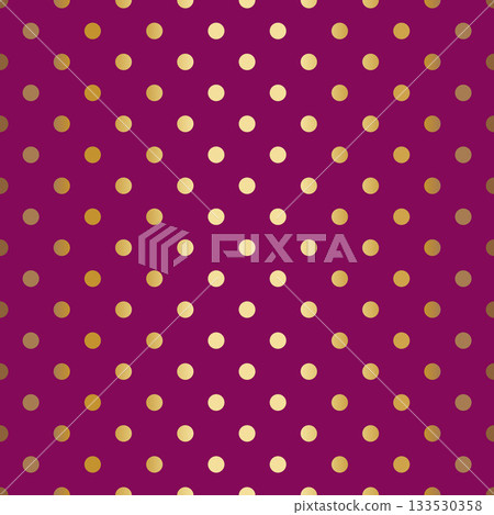 Seamless polka-dot pattern in gradient gold tones arranged across a magenta background, create a subtle vignette effect. Seamless polka-dot pattern in gradient gold tones arranged across a magenta background, create a subtle vignette effect. 133530358
