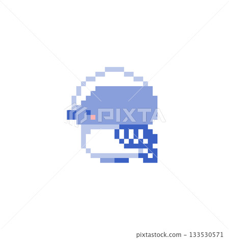 A pixelated picture of a blue long-tailed tit chick lying horizontally A pixelated picture of a blue long-tailed tit chick lying horizontally 133530571