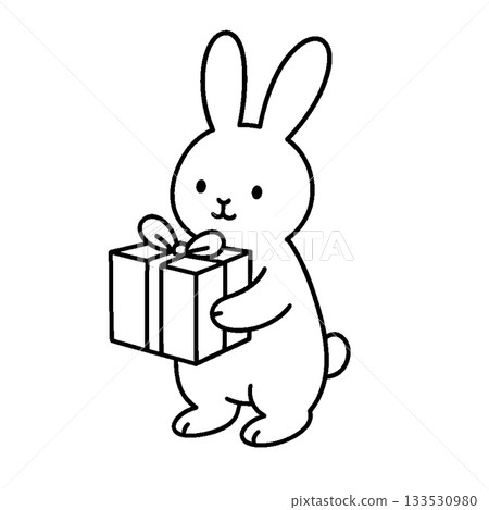 Rabbits with gifts 133530980