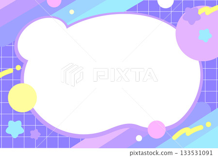 New Retro Colorful Frame, Purple, Postcard Size 133531091