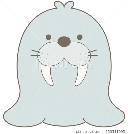 Cute Little Walrus Sea animal character 133531095