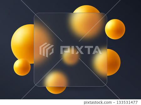 Dark login interface with glowing golden spheres and blurred matte panel. Dark login interface with glowing golden spheres and blurred matte panel. 133531477