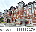 The classic red brick exterior of Tokyo Station's Marunouchi Station building 133532179