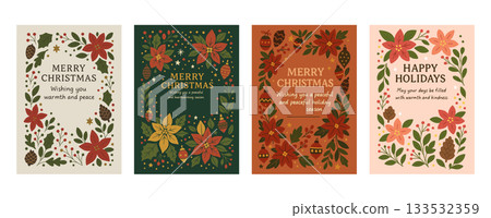 Poinsettia Christmas Card Set 133532359