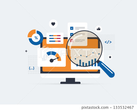 Seo analytics search data insight traffic trends performance metrics dashboard structure giving clear understanding for better ranking and strong seo optimization analytics workflow illustration Seo analytics search data insight traffic trends performance metrics dashboard structure giving clear understanding for better ranking and strong seo optimization analytics workflow illustration 133532467