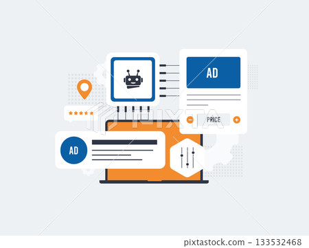 PPC advertising automation. AI bot optimizes programmatic ad campaigns and boosts conversion rates with precise targeting and real-time bidding adjustments for 2026 ppc performance marketing success. 133532468