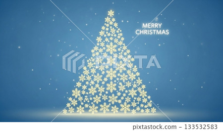 A light Christmas tree made up of shining stars and snowflakes A light Christmas tree made up of shining stars and snowflakes 133532583