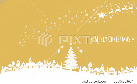 Colorful Christmas tree drawn with particles of light and starry night sky 133532604