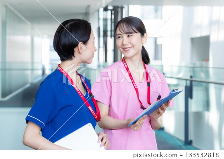 Female doctor working at the hospital. Filming cooperation: Sky Perfect Tokyo Media Center 133532818