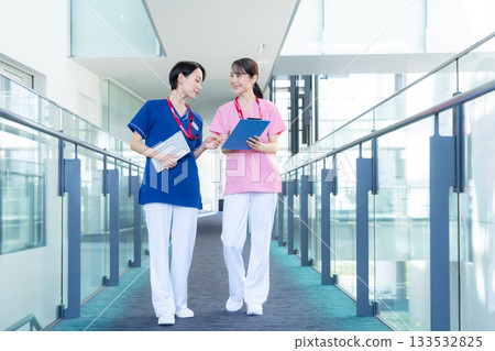 Female doctor working at the hospital. Filming cooperation: Sky Perfect Tokyo Media Center 133532825