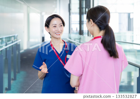 Female doctor working at the hospital. Filming cooperation: Sky Perfect Tokyo Media Center Female doctor working at the hospital. Filming cooperation: Sky Perfect Tokyo Media Center 133532827